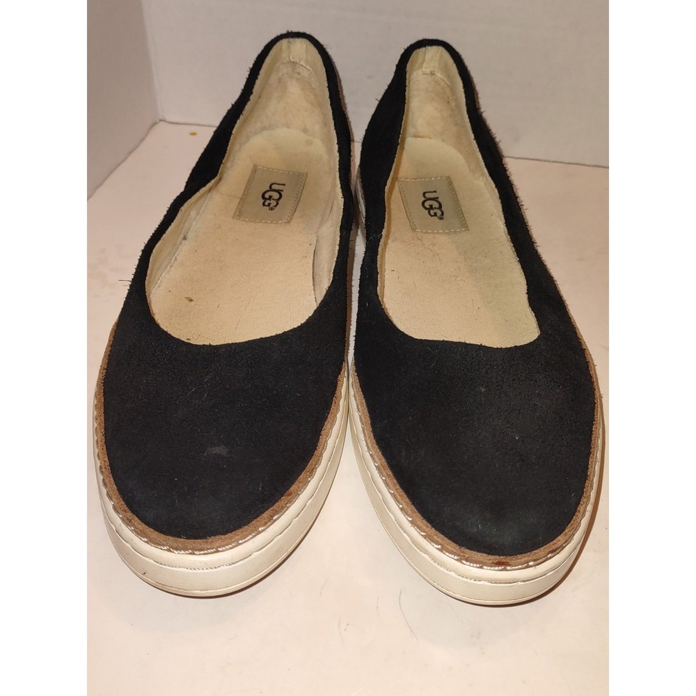 UGG Kammi Black Suede Slip On Loafers Flats Womens 8 1013049 Low Top Casual Work